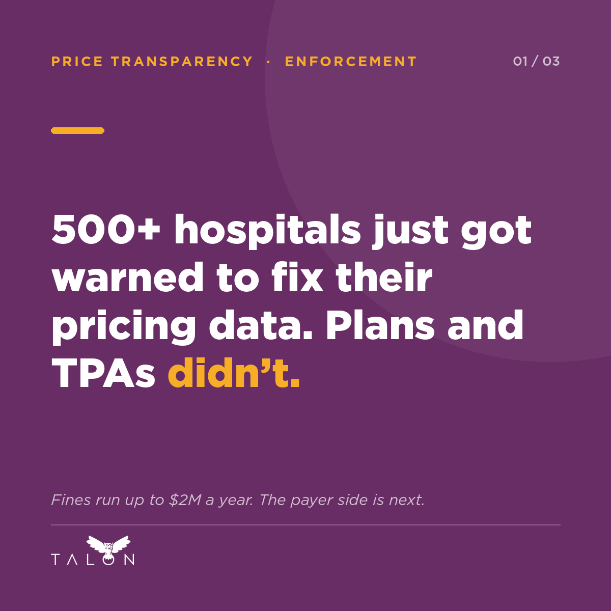 More than 500 hospitals were warned to fix their pricing data while health plans and TPAs were not, with fines up to $2 million a year